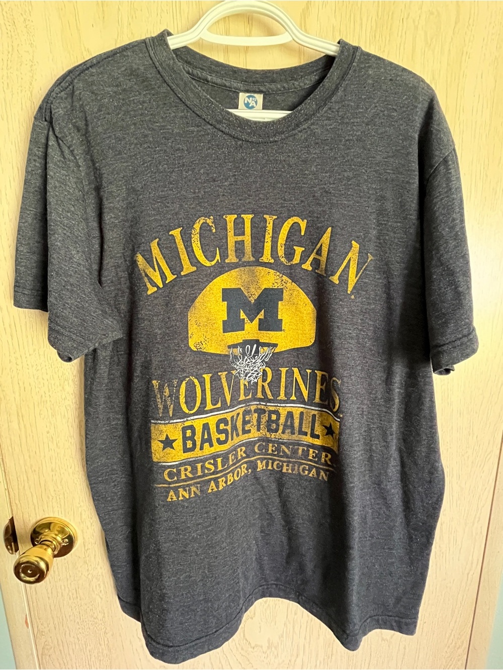 Vintage Michigan Wolverines Basketball Mens Navy New Agenda Perrin T-shirt XL